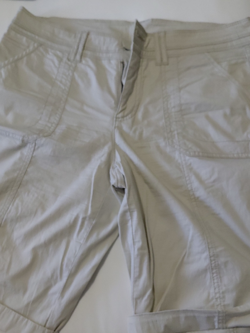 Women's Lightweight Beige Cargo Shorts